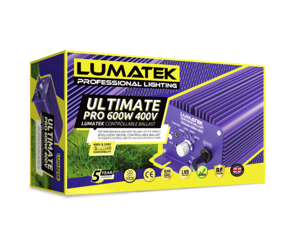 LUMATEK Ultimate Pro 600W/400V Controllable Ballast Front Package