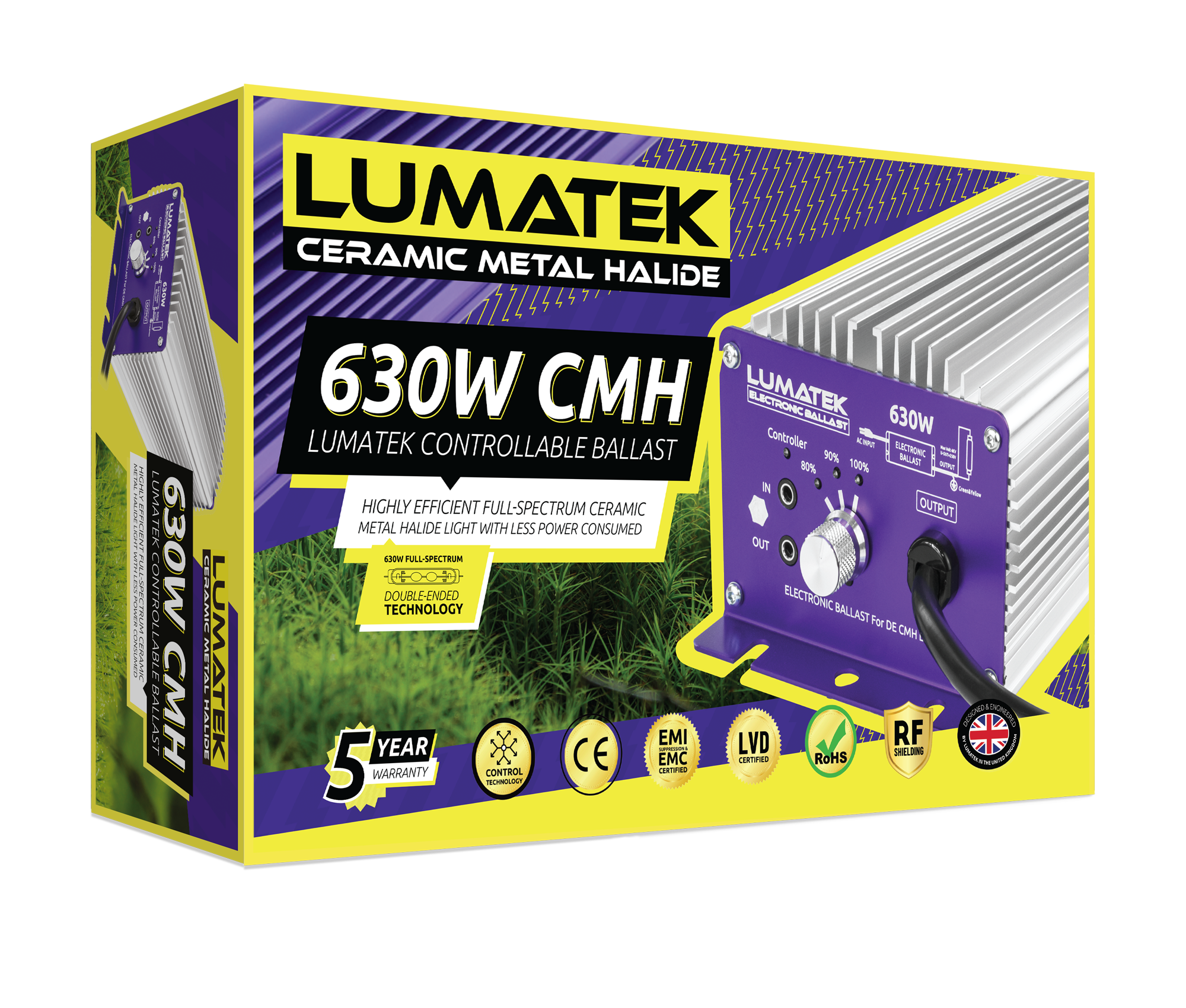 Lumatek 630W 3100k/4200k CMH CDM DE Ceramic Metal Halide Double Ended light Bulb 