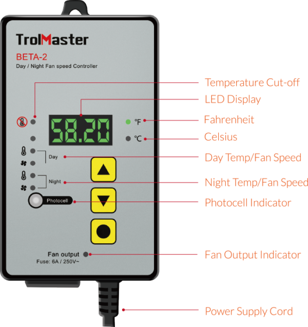 Trolmaster Beta 2 Digital Day/Night Fan Speed Controller